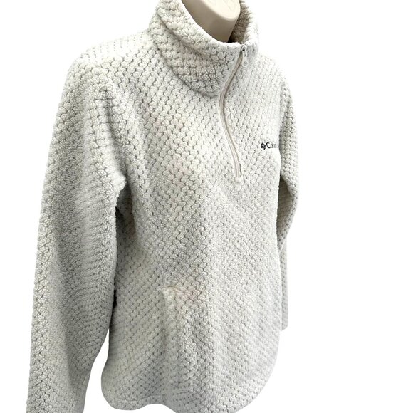 Columbia Womens White Fleece 1/4 Zip Pullover Sweater Size Small - Picture 11 of 11